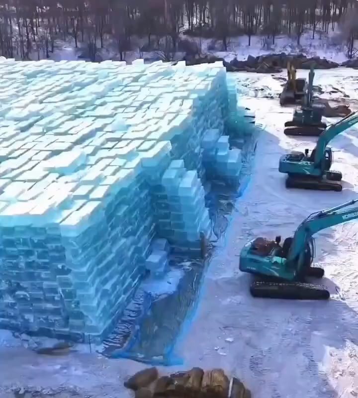How China Farms Ice for the Harbin Snow Festival!