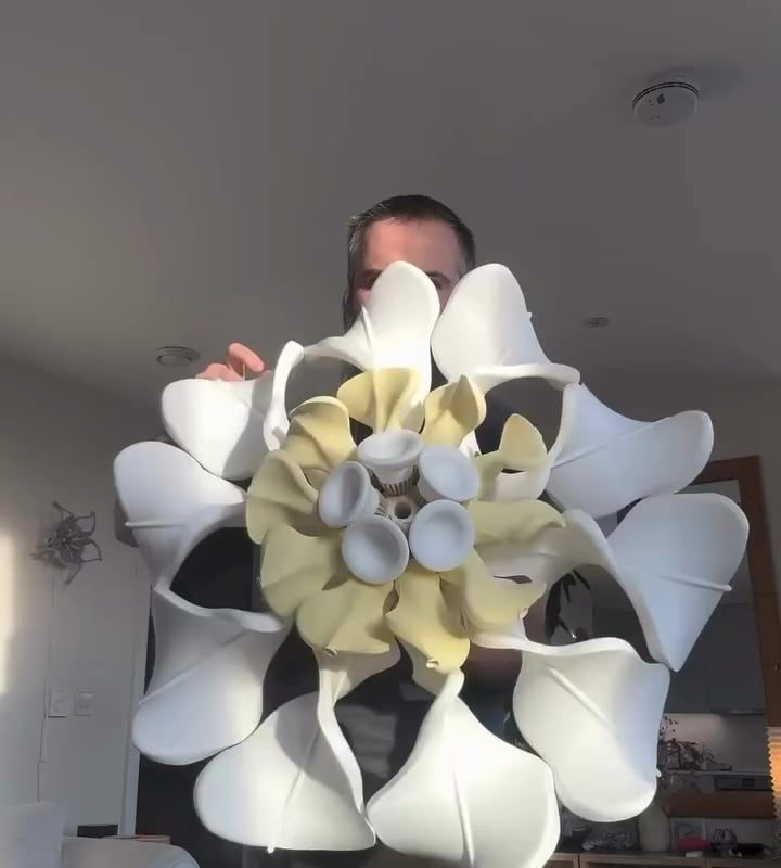 3d Printed Kinetic Botanical Sculpture by Artist William Darrell