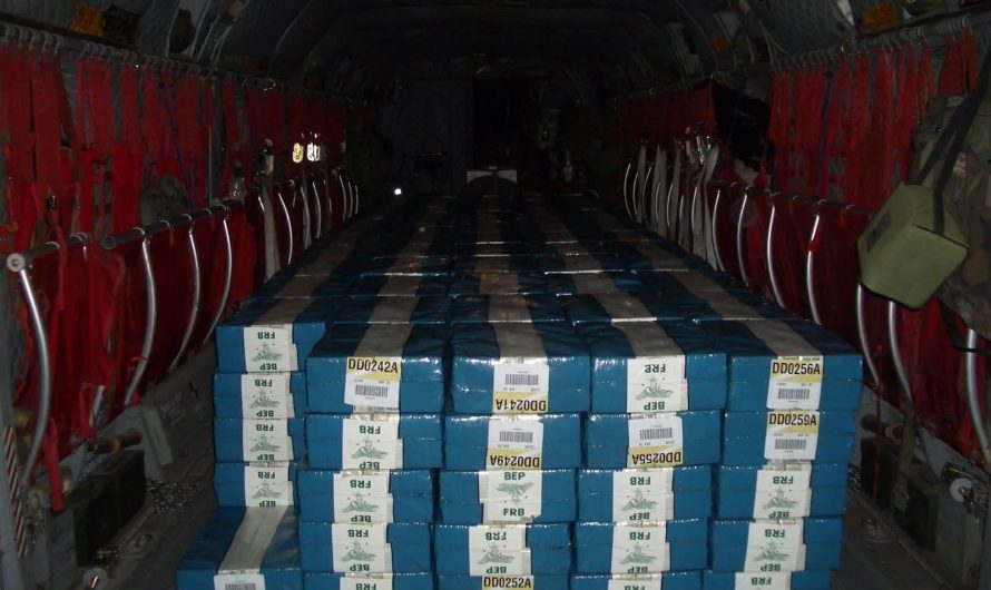 566 Million $ IN CASH weighted 6 tons was transported by CH-47 to Iraq for paying armed forces to capture Saddam Hussein in 2003, operated by CIA and SOCOM  (United States Special Operations Command),