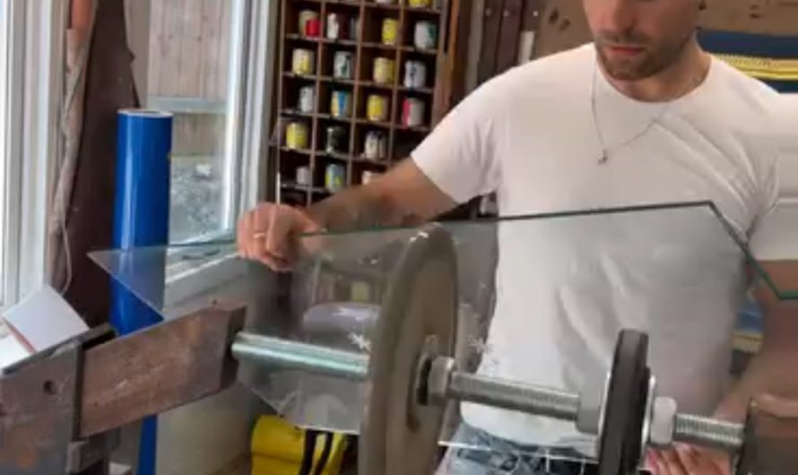 A contemporary art work on glass