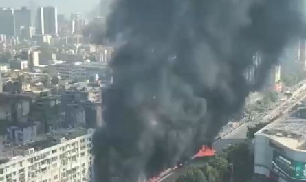 A truck loaded with paraffin caught fire in Guangzhou, China, which led to a chain reaction lighting up e-scooters but also EV vehicles, which made it very hard for the local firefighters to put out the flames.