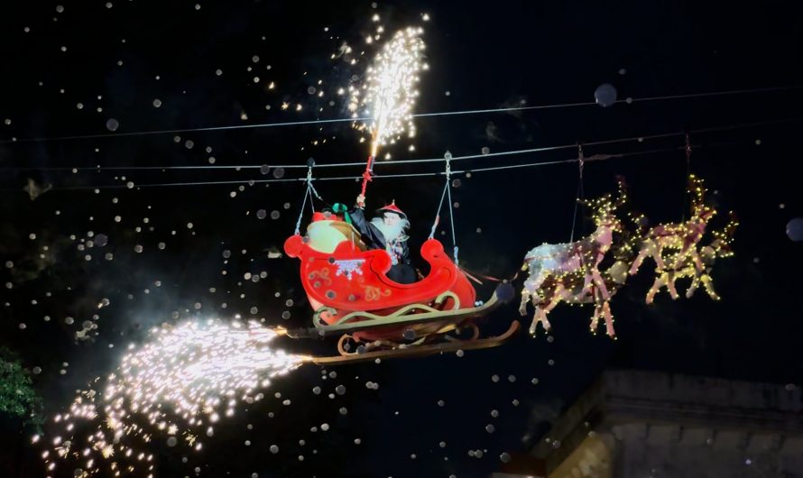 At a Christmas market in China…Obviously, they got their own version of Santa.