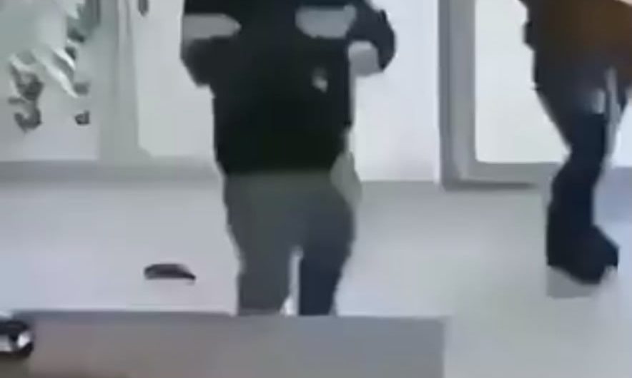 Bro makes his wife hold his beer to tackle a thief