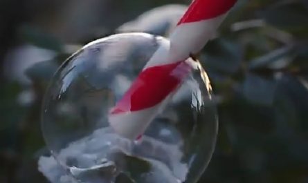 Bubble turning to ice