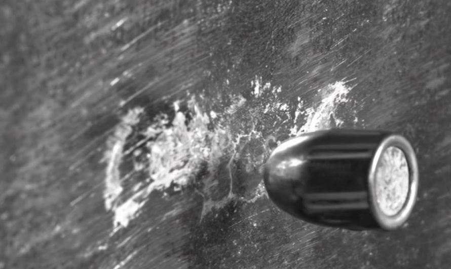 Bullet hitting on a hard metal surface