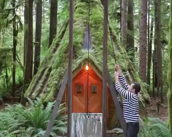 Dude testing his homemade guillotine.
