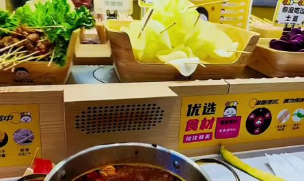 Evenly spaced droplets form as water drops from this dangling potato slice.