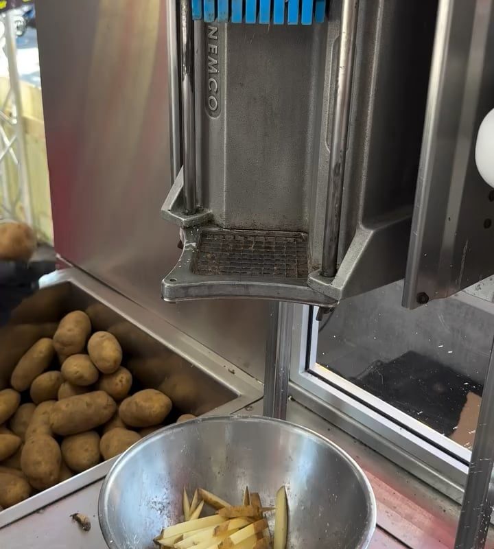 Freshly cut french fries