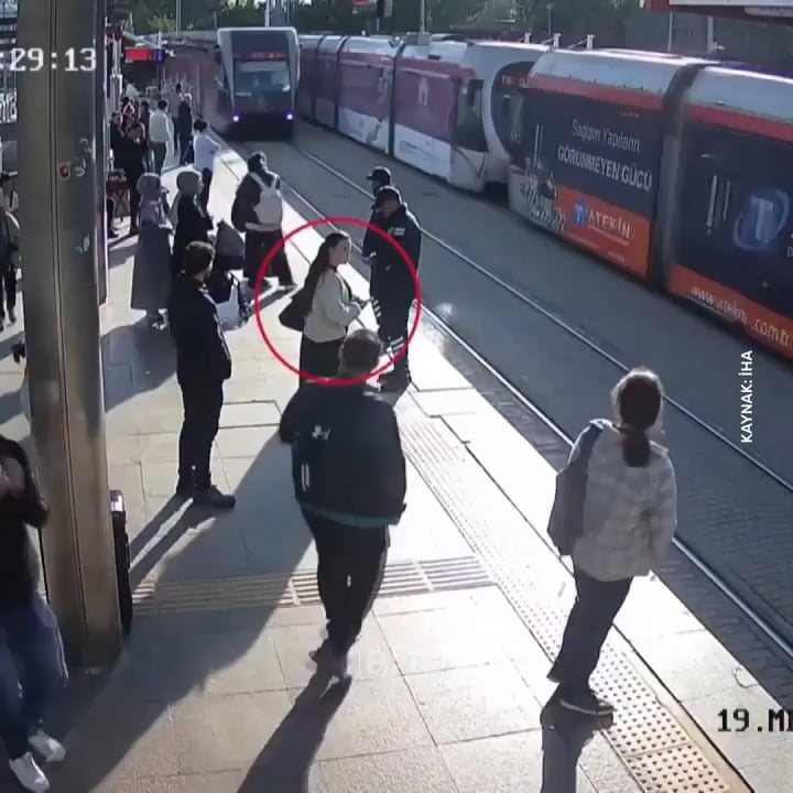 He Almost Got Crushed by a Tram - Unreal Last-Second Save!