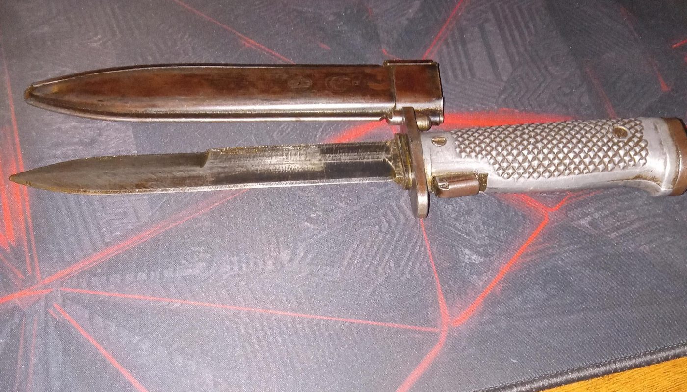 I got what I'm pretty sure is a M5A1 Turkish bayonet from an antique mall (1947)