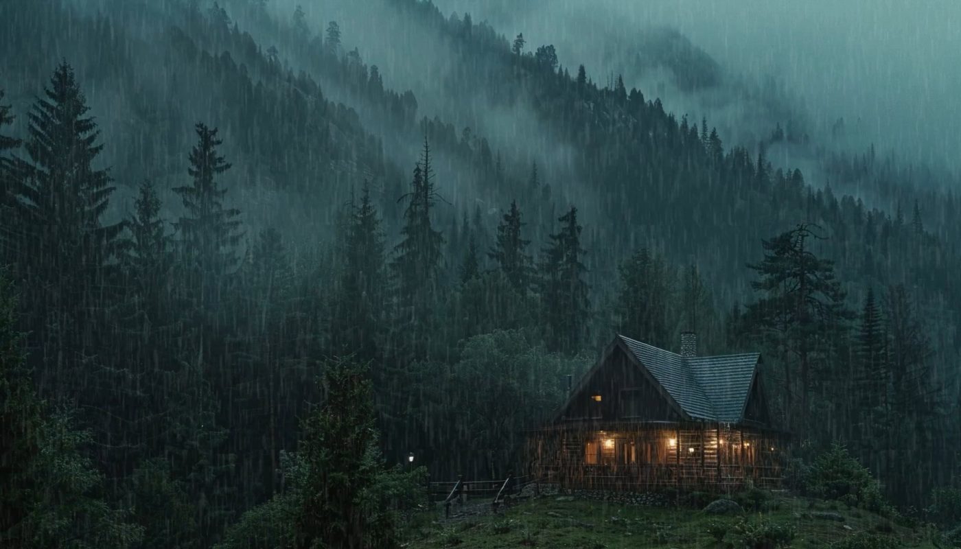 I tried to make the most aggressively cozy rain video possible. 8 hours in a deep forest cabin. What do you think is missing?