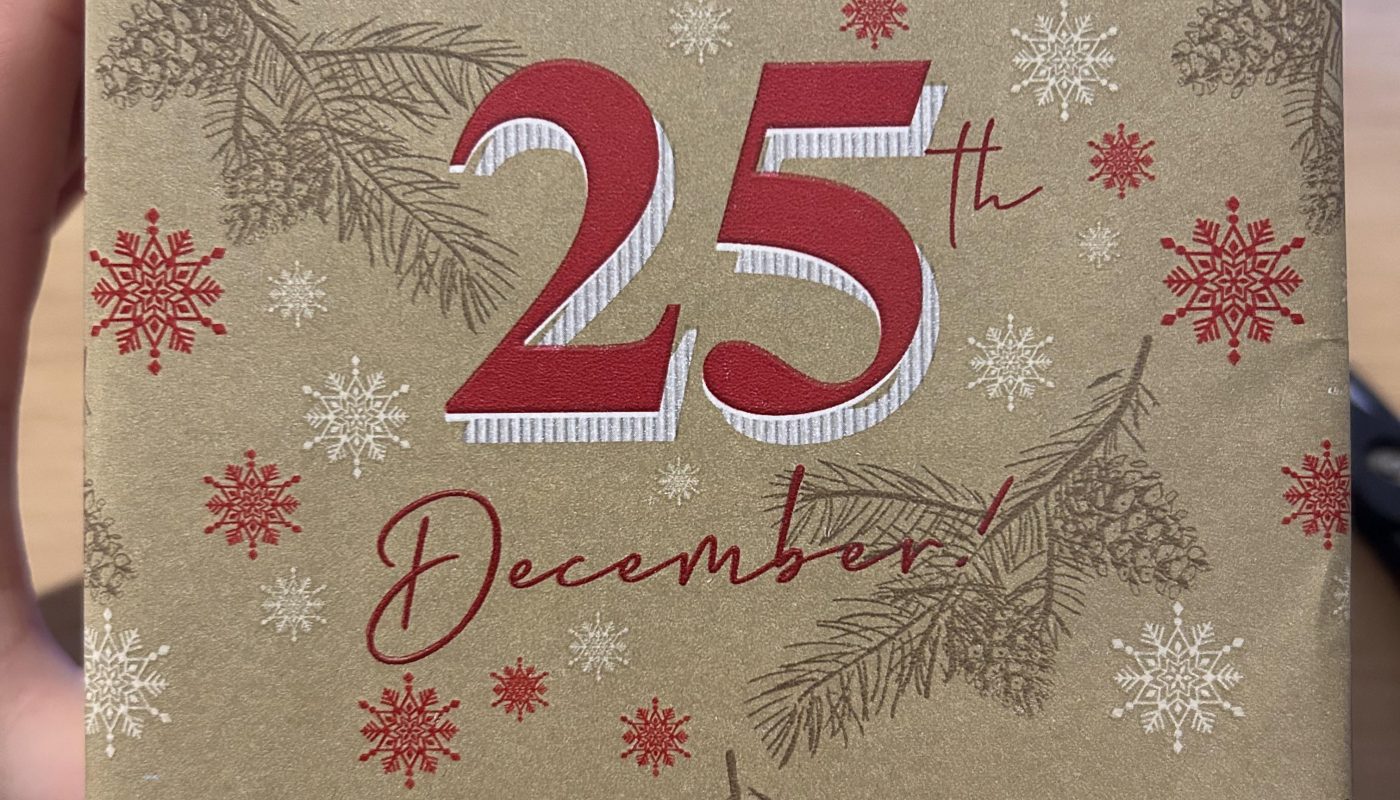 I wrapped a present and accidentally got the writing pretty much centred