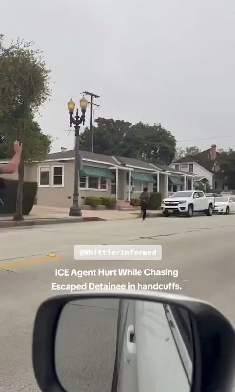 ICE Agent tears his ACL while chasing escaped detainee.