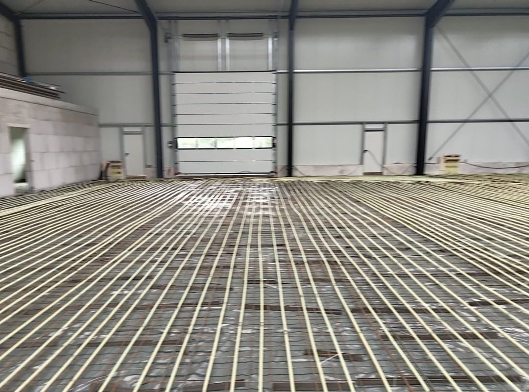 Industrial Floor-heating before the Concrete gets poured.