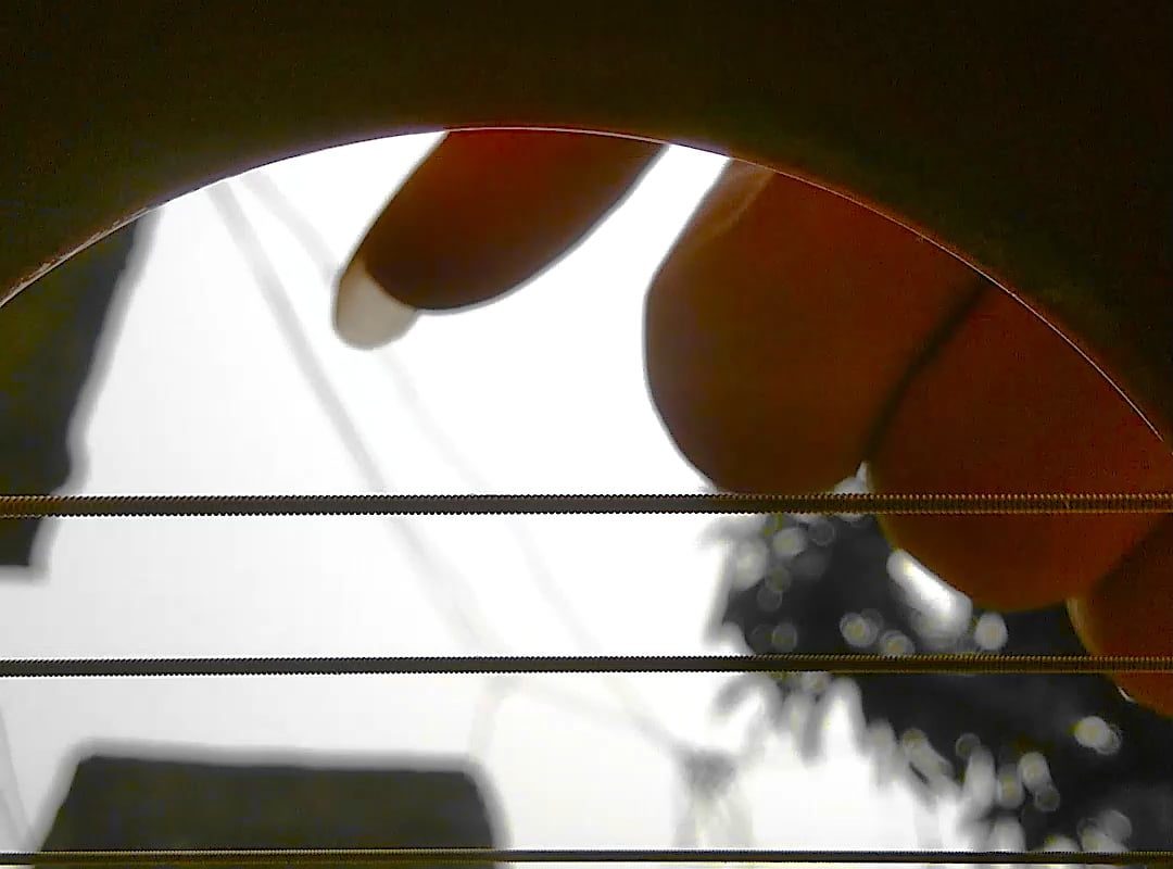 Interesting strings vibration demo when shutter speed of camera and string frequency match together.