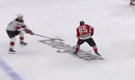Jesper Bratt just casually flipping the stick back to Timo Meier