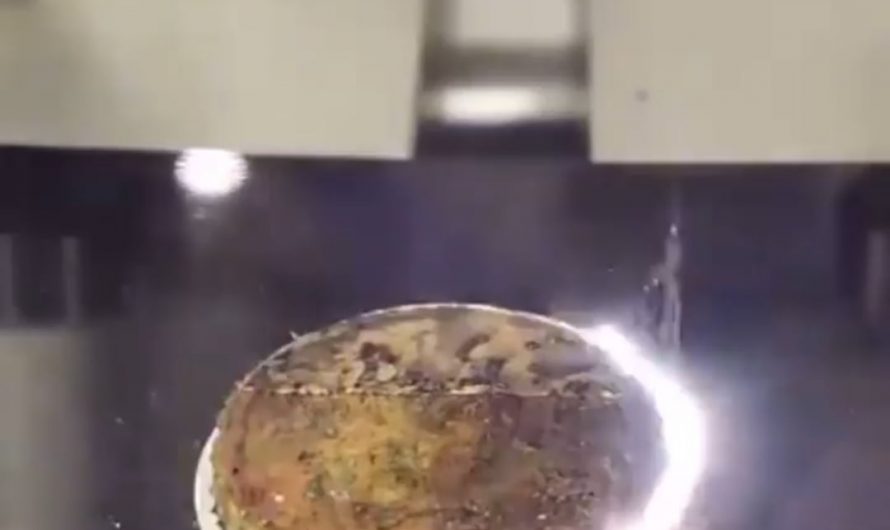 Laser cleaning a coin allows the removal of the thin surface layer containing grime and dirt with a fiber laser.