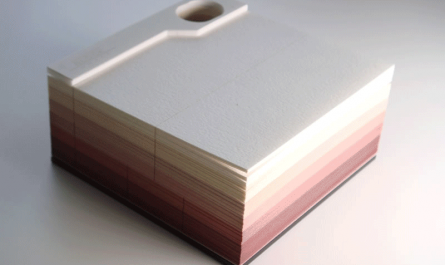 Laser-cut paper notecards: As you use them, a hidden object is excavated