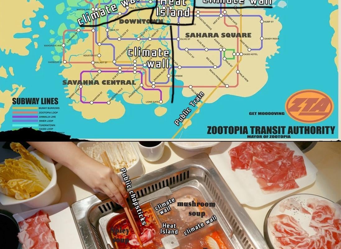Layout of Zootopia is wierd, it reminds me of broth, of which prey mammals out number vegetable 10 to 1.