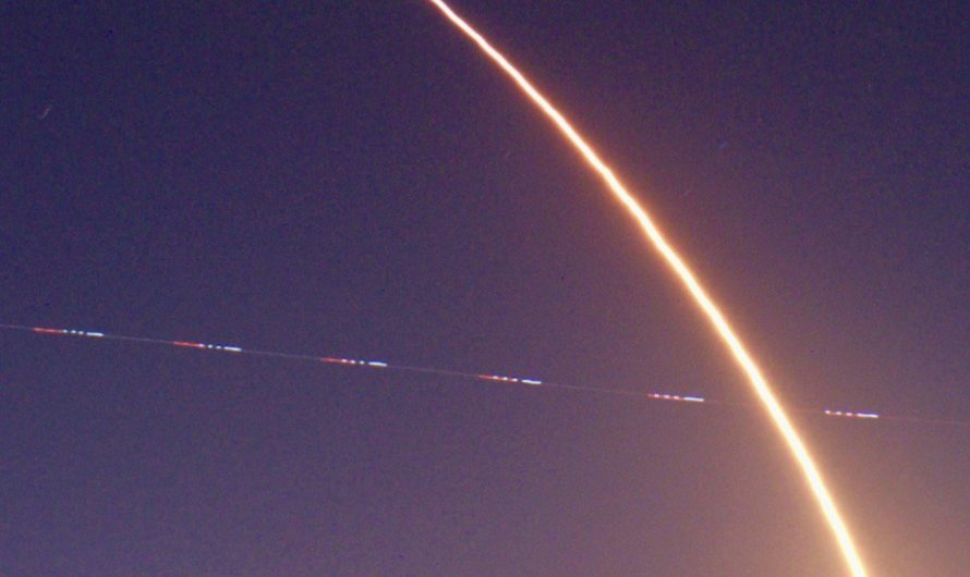 Long exposure shot of the Atlas V rocket launch from a few days ago