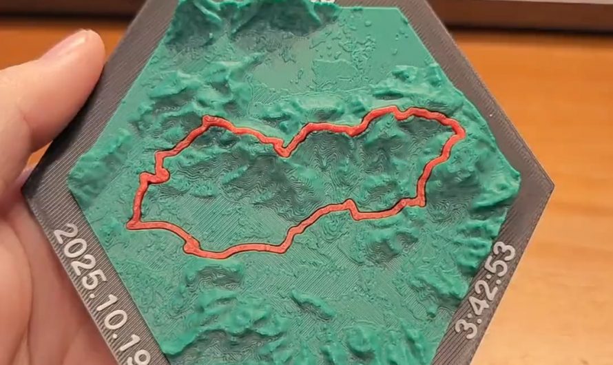 Make your own hiking route memorial model with 3D printer, and with perfect natural contour lines