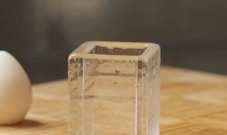 Making a single dice using a small egg and processed juice from fruits.