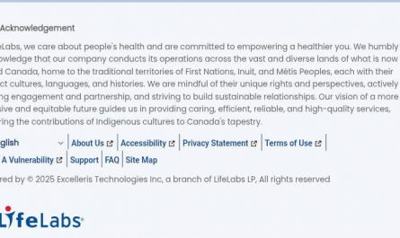 My friend’s stool sample test booking includes a land acknowledgment