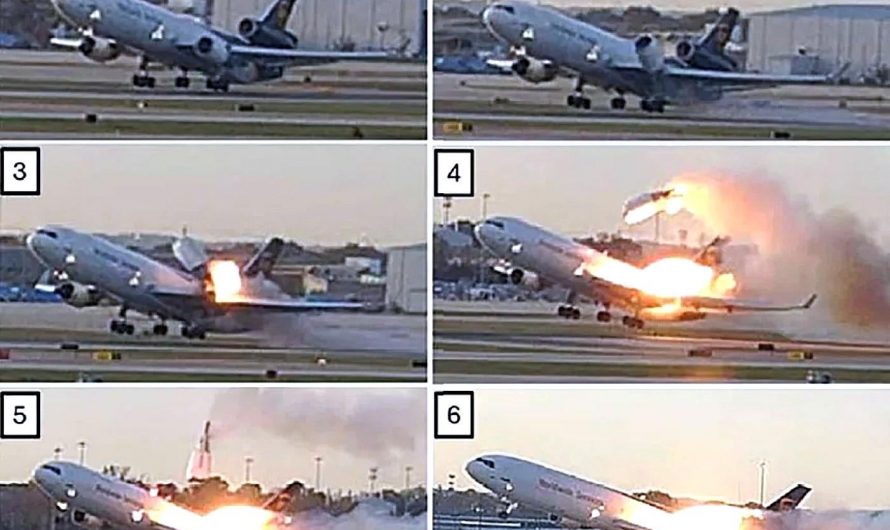 NTSB releases frame-by-frame images of engine separating during deadly UPS crash in Louisville, Kentucky last November 4th.