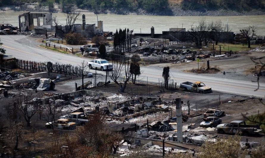 On June 29, 2021 The village of Lytton, BC set the record for highest temperature ever in Canada reaching 49.6 °C (121.3 °F). The next day the village was wiped out completely by a wildfire. https://www.theguardian.com/world/2021/jul/01/lytton-wildfire-heatwave-british-columbia-canada
