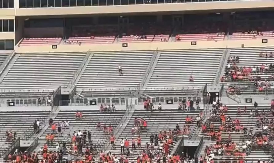 One guy cheering alone in a section at a sporting event, quickly turns into that section filling up as more and more people join in.