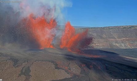 One of the webcams watching the Kilauea volcano on Hawaii got covered in lava today. These are its last 13 minutes sped up 4x.