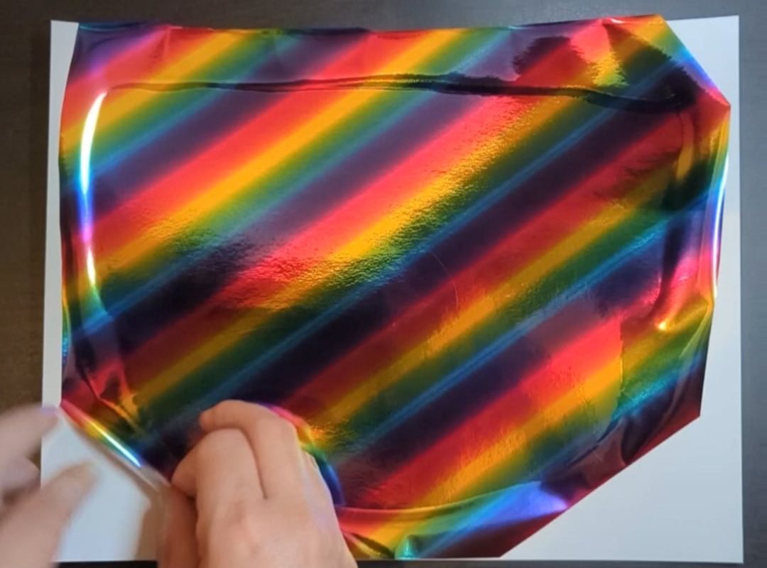 Peeling the foil off my drawing of a Red Panda (OC)