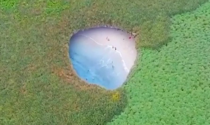Playa del Amor commonly known as Hidden Beach located in Mexico