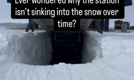 Realigning bipods at Neumayer Station in Antarctica