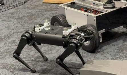 Researchers discussing using robots on rovers and it does tricks