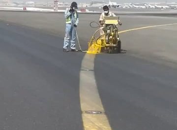 Runway painting and without the lights