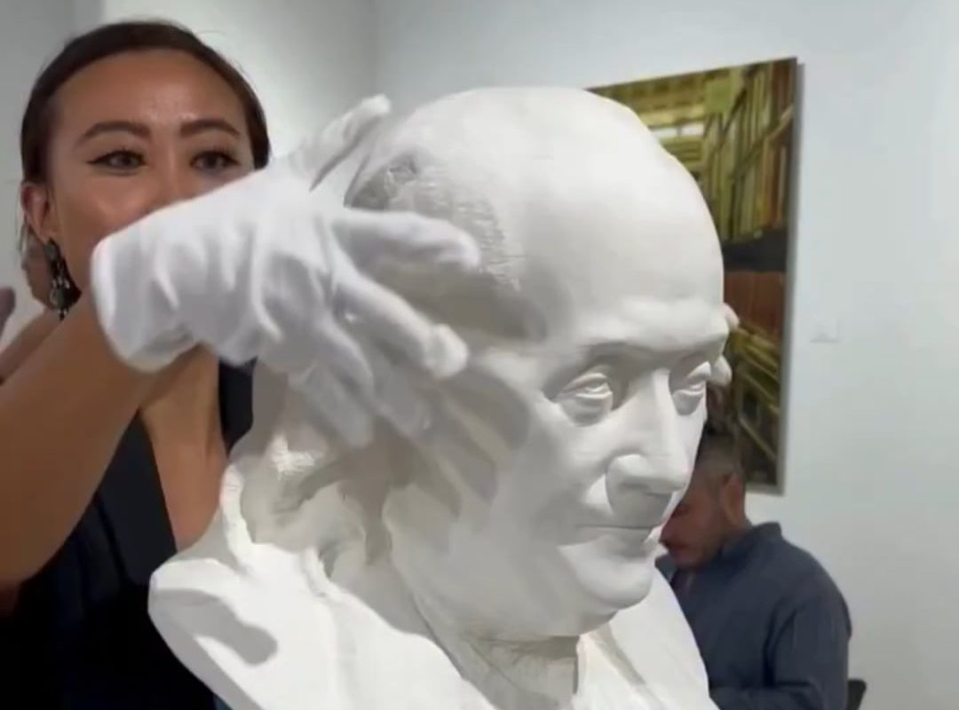 Sculpture made out of paper at Art Basel.