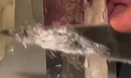 Shaving the frost off a small ice block