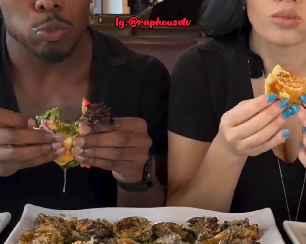 Someone crashed their SUV through the window while Man & Woman were eating doing a food review in the restaurant.