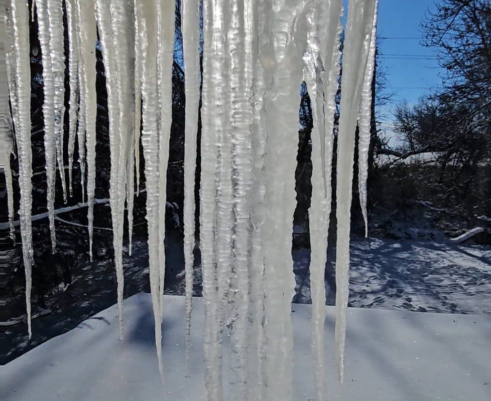 Stopped cleaning to break icicles