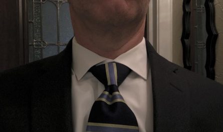 That time I tied the perfect knot in my tie. Stripes lined up perfectly with the knot.