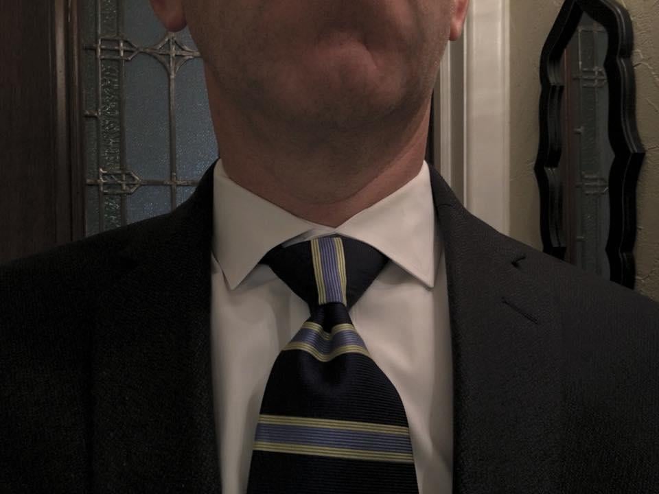 That time I tied the perfect knot in my tie. Stripes lined up perfectly with the knot.