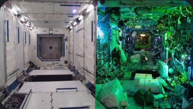 The Destiny module on the ISS before and after 25 years of use. – Oddly ...