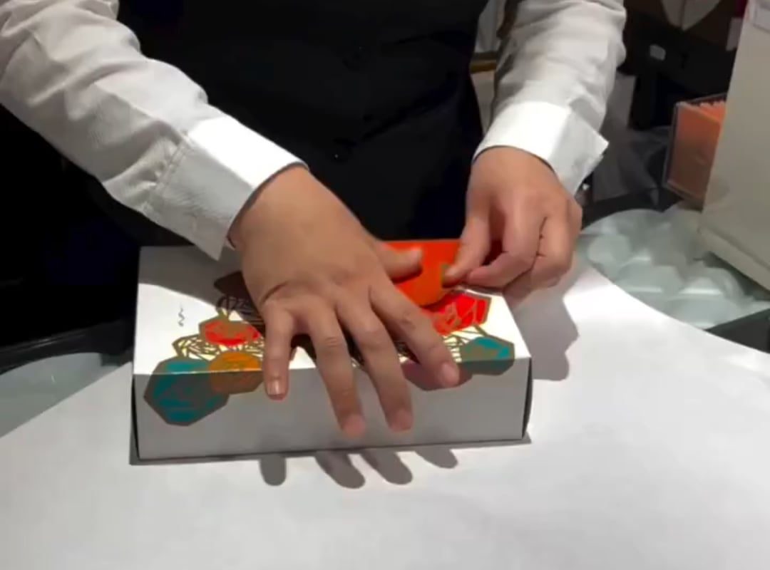 The Japanese style of wrapping gifts.