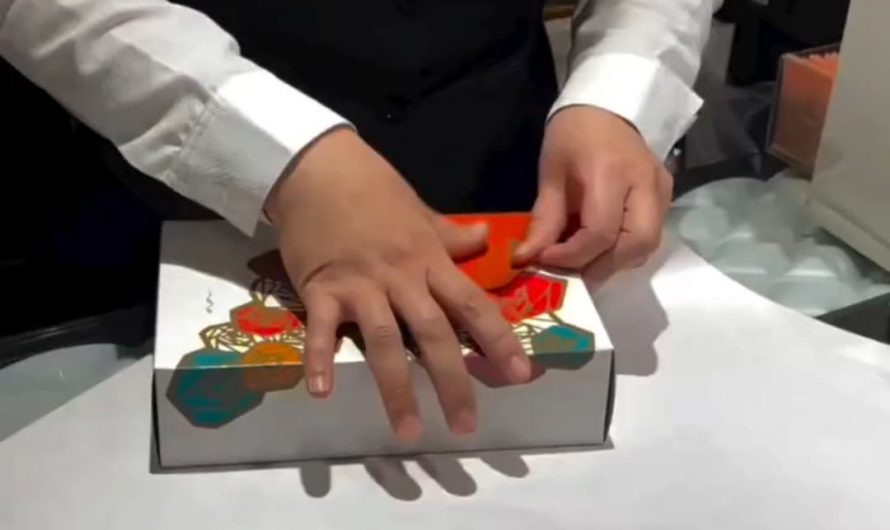 The Japanese style of wrapping gifts.