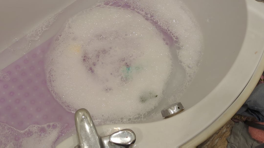 The bubbles in a bath
