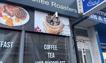 The placement of this metal pipe at a Cafe