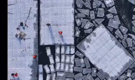 The process of ice removal and harvesting