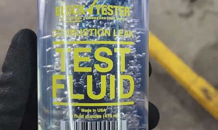 The reactive fluid in this combustion leak tester separated from the water and compressed into the center by the frozen water when I left the bottle in the garage during winter.