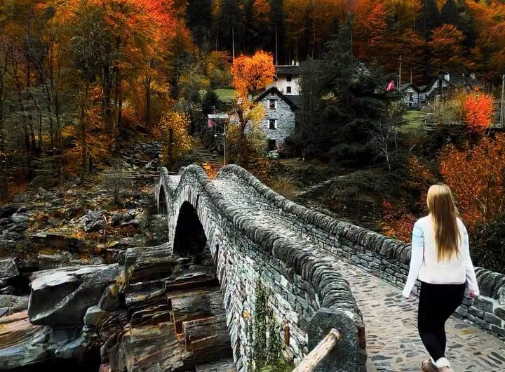 The stone bridge of ticino, Switzerland – arguably the best – built with hand cut stones fitted without modern tools. double arches span emerald-clear water, forming near-perfect reflections. surrounded by alpine rock walls and valleys,a rare blend of precise masonry and natural beauty.